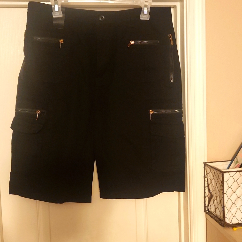 A pair of men black quality shorts size 36 waist made in China. Brand new. $18.